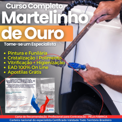 Curso Completo de Estética Automotiva + Martelinho De Ouro Pintura E Funilaria + Polimento E Cristalização + Aplicação De Insulfilm (Video Aulas + Apostilas em PDF)